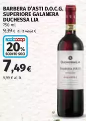 Duchessa lia - Barbera D'Asti D.O.C.G. Superiore Galanera