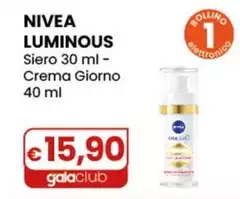 Nivea - Luminous Siero 30 Ml-Crema Giorno 40 Ml