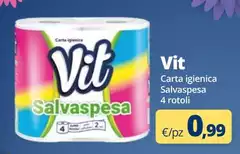 Vit - Carta Igienica Salvaspesa 4 Rotoli Vit - Carta Igienica Salvaspesa 4 Rotoli