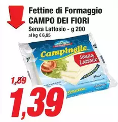 Campo dei fiori - Fettine Di Formaggio Senza Lattosio
