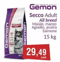Gemon - Secco Adult All Breed Maiale, Manzo Agnello, Anatra Salmone