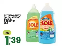 Sole - Detersivo Piatti  Classico/ Limone/ Odor Stop