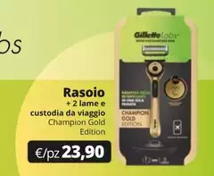Gillette - Rasoio + 2 Lame E Custodia Da Viaggio Gold Edition