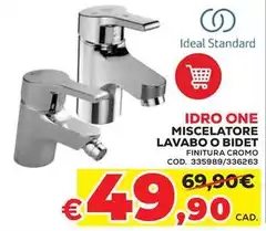Ideal - Idro One Miscelatore Lavabo O Bidet Ideal - Idro One Miscelatore Lavabo O Bidet