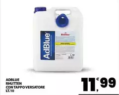 AdBlue - Rhutten Con Tappo Versatore Lt.10