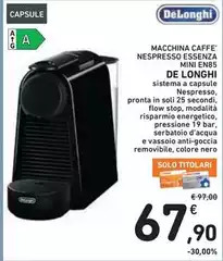 De Longhi - Macchina Caffe' Nespresso Essenza Mini En85