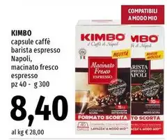 Kimbo - Capsule Caffè Barista Espresso Napoli, Macinato Fresco Espresso Kimbo - Capsule Caffè Barista Espresso Napoli, Macinato Fresco Espresso