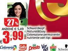 Schwarzkopf - Natural&Easy Colorazione Permanente Nutriente Schwarzkopf - Natural&Easy Colorazione Permanente Nutriente
