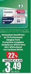 Mentadent - Dentifricio Professional Gengive Forti Protezione Completo Antiplacca-white Nou 3 In-white Boost Con Carbone Attivo
