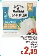 Granarolo - Mozzarella Oggi Puoi -30% Sale -50% Grassi
