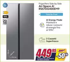 Philips - Frigorifero Side By Side Air-space AI RS57DG400EM9