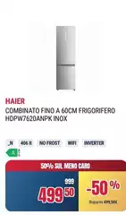 Haier - Combinato Fino A 60cm Frigorifero HDPW7620ANPK Inox Haier - Combinato Fino A 60cm Frigorifero HDPW7620ANPK Inox