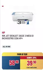 HP - Ink Jet Deskjet 2822e 3 Mesi Di Inchiostro Con Hp+ HP - Ink Jet Deskjet 2822e 3 Mesi Di Inchiostro Con Hp+