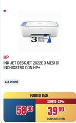 HP - Ink Jet Deskjet 2822e 3 Mesi Di Inchiostro Con Hp+