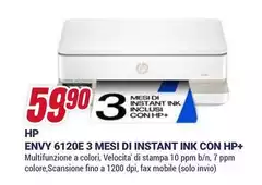 HP - Envy 6120e 3 Mesi Di Instant Ink Con Hp+ HP - Envy 6120e 3 Mesi Di Instant Ink Con Hp+