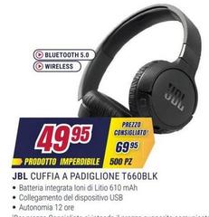 Jbl - Cuffia A Padiglione T660BLK Jbl - Cuffia A Padiglione T660BLK