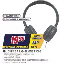 Jbl - Cuffie A Padiglione T500b