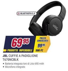 Jbl - Cuffie A Padiglione T670ncblk Jbl - Cuffie A Padiglione T670ncblk