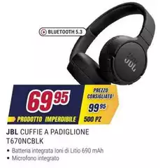 Jbl - Cuffie A Padiglione T670ncblk Jbl - Cuffie A Padiglione T670ncblk