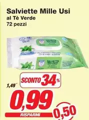 Salviette Mille Usi Al Tè Verde Salviette Mille Usi Al Tè Verde