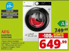 Aeg - Lavatrice LR7FD104V 
