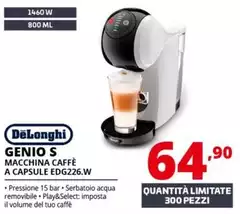 De Longhi - Genio S Macchina Caffè A Capsule EDG226.W