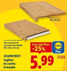 Silvercrest - Tagliere Da Cucina In Bambù 