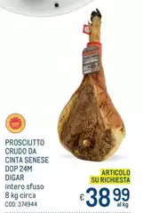Prosciutto Crudo Da Cinta Senese DOP 24M