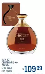 Zacapa - Rum 40° Centenario Xo