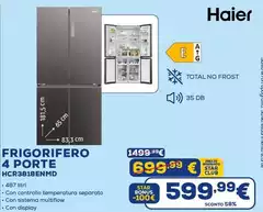 Haier - Frigorifero 4 Porte HCR381BENMD