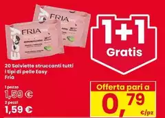 Fria - Salviette Struccanti Tutti I Tipi Di Pelle Easy Fria - Salviette Struccanti Tutti I Tipi Di Pelle Easy