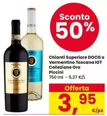 Piccini - Chianti Superiore DOCG O Vermentino Toscana IGT Collezione Oro