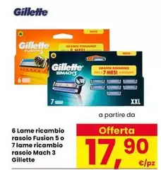 Gillette - 6 Lame Ricambio Rasoio Fusion 5 O 7 Lame Ricambio Rasoio Mach 3