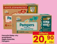 Pampers - Pannolini Baby-Dry Quadripack Taglie Assortite