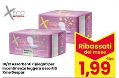 lady - 10/12 Assorbenti Ripiegati Per Incontinenza Leggera