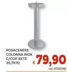 Posacenere Colonna Inox C/Cop. Rete Posacenere Colonna Inox C/Cop. Rete