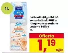 Latteria soligo - Latte Alta Digeribilità Senza Lattosio UHT A Lunga Conservazione
