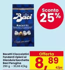 Perugina - Bacetti Cioccolatini Fondenti Ripieni Al Gianduia Sacchetto Perugina - Bacetti Cioccolatini Fondenti Ripieni Al Gianduia Sacchetto