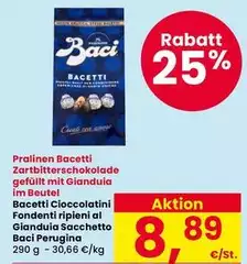 Perugina - Bacetti Cioccolatini Fondenti Ripieni Al Gianduia Sacchetto Perugina - Bacetti Cioccolatini Fondenti Ripieni Al Gianduia Sacchetto