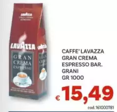 Lavazza - Caffe'  Gran Crema Espresso Bar. Grani