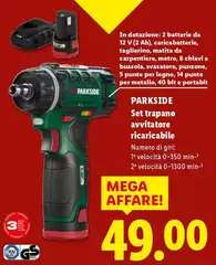 Parkside - Set Trapano Aoviatore Ricaricabile