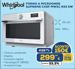 Whirlpool - Forno A Microonde Supreme Chef MWSC 933 SW