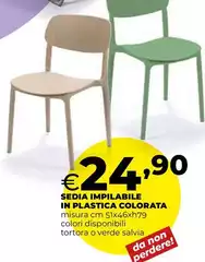 Sedia Impilable In Plastica Colorata Sedia Impilable In Plastica Colorata