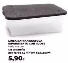Linea Rattan Scatola Riponimento Con Ruote Linea Rattan Scatola Riponimento Con Ruote
