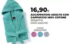 Accappatoio Adulto Con Cappuccio 100% Cotone