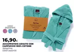 Accappatoio Adulto Con Cappuccio 100% Cotone