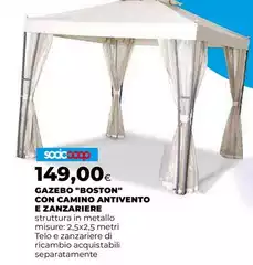 Gazebo "boston" Con Camino Antivento E Zanzariere Gazebo "boston" Con Camino Antivento E Zanzariere
