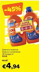 Sole - Detersivo Lavatrice Bipacco Convenienza Sole - Detersivo Lavatrice Bipacco Convenienza