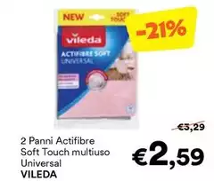 Vileda - 2 Panni Actifibre Soft Touch Multiuso Universal Vileda - 2 Panni Actifibre Soft Touch Multiuso Universal