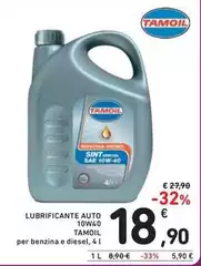 Tamoil - Lubrificante Auto 10W40 Tamoil - Lubrificante Auto 10W40